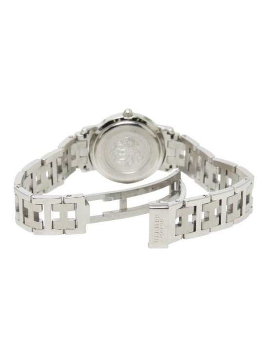 Hermes Clipper Watch Pink Silver Stainless Steel